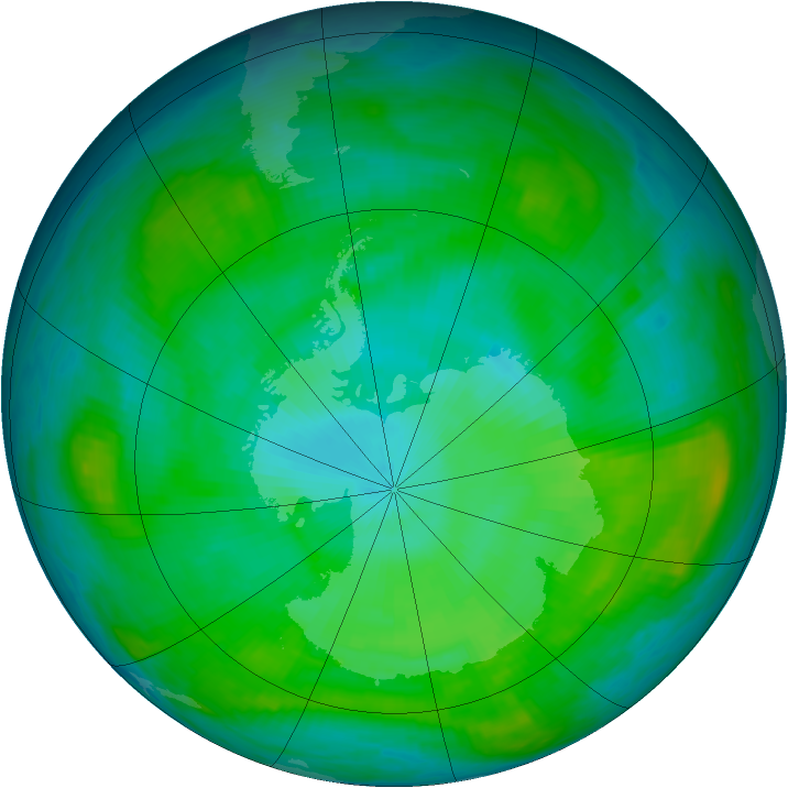 Antarctic ozone map for 01 February 1981